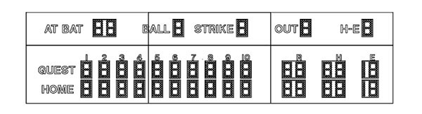 see blueprints Baseball Scoreboard w/ Hit/Error Indicators