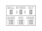 12'0.25" x 8'0.5" Baseball Scoreboard w/ Hit/Error Indicators