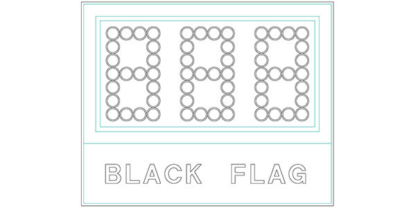 3'6" x 3'0.5" Lap Counter Black Flag