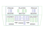 9'0" x 5'5" Basketball Scoreboard w/Bonus&Poss Indicators Angled T/B