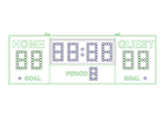 9'0.37" x 3'0.125" Hockey Scoreboard w/Goal Indicators