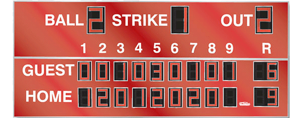 20'0" x 8'0" Baseball Scoreboard