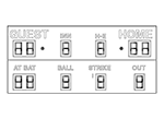 18'0.25" x 8'0.5" Baseball Scoreboard w/H-E Digit