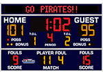 5'8" x 8'0" Basketball Scoreboard w Fouls and Electronic Message Center