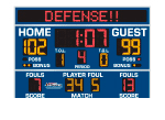6'4" x 9'0" Basketball Scoreboard w Fouls and Electronic Message Center