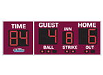 4'0" x 12'0" Baseball Scoreboard with 2 Digit Timer