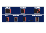 6'5" x 16'0" Baseball Scoreboard with Hit/Error Digit