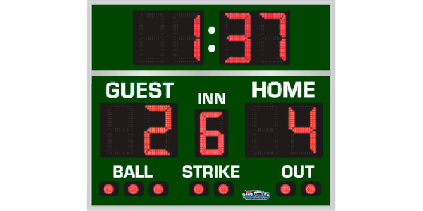 5'0" x 6'0" Basic Baseball Scoreboard with Timer