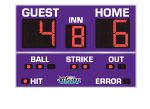 6'0" x 8'0" Basic Baseball Scoreboard with Hit/Error Indicators