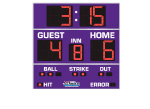 8'0" x 8'0" Basic Baseball Scoreboard with Timer and Hit/Error Ind